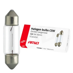 żarówka samochodowa halogenowa 12V C5W 8,5-8-36mm 10 szt